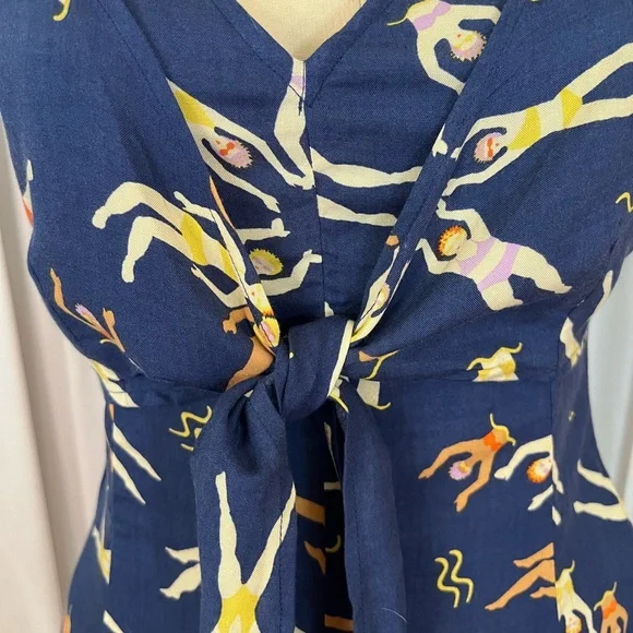 ModCloth navy  Swimmer Print Dress - Picture 3 of 7